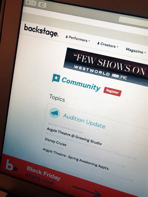 Backstage audition update - Actors + Performers Audition for screen and stage jobs Voiceover Artists Book remote and in-studio voice gigs Creative Freelancers + Crew Get hired and grow your network